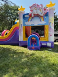 Mega Unicorn Inflatable Water Slide Bounce House Combo with 