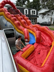 IMG 5634 1724188334 mega 17' Fire Marble Curved Inflatable Water Slide with Blow