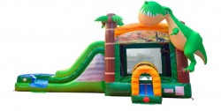 Mega Dinosaur Inflatable Water Slide Bounce House Combo