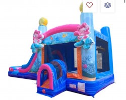 Mega Mermaid Wave Water Slide Bounce House Combo