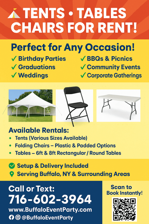 Tents, Tables, & Chairs Rentals