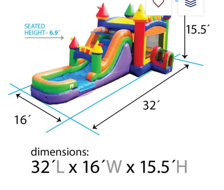 mega rainbow slide bounce house water