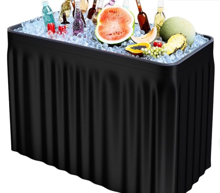 4 Foot Ice Cooler Table, Folding Buffet Cold Food
