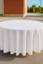 Round tables – 5’  tablecloth 90 inch- White