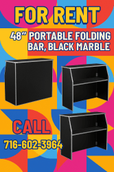 PORTABLE FOLDING BAR BLACK MARBLE