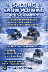 SALTING SNOW PLOWING ICE SCRAPING!!