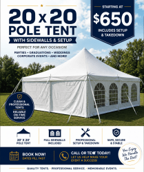 20 20 tent  with sidewalls & setup
