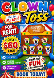 Clown Toss Carnival Game Rental