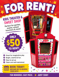 Kids Theater & Sweet Shop Play Booth Rental – Only $50!