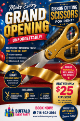 Giant Gold Ribbon Cutting Scissors Rental