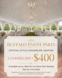 Three Crystal-Style Chandeliers – Frame Tent Lighting Add-On