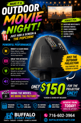 🎬 Outdoor Movie Projector Rental — $150