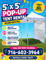 🎉 5’ x 5’ POP-UP TENT FOR RENT! 🎉