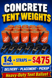 Concrete Tent Weight Package – $475