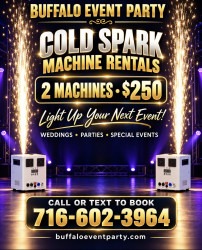Cold Spark Machine Rentals in Buffalo, NY — 2 Machines for $250